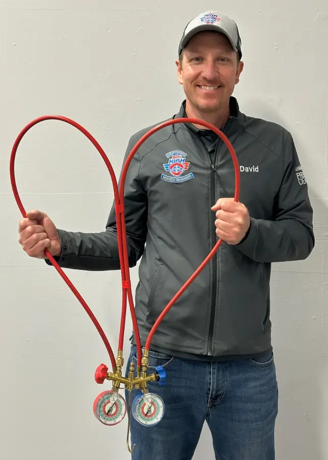 HVAC system receiving seasonal care for Valentine’s Day