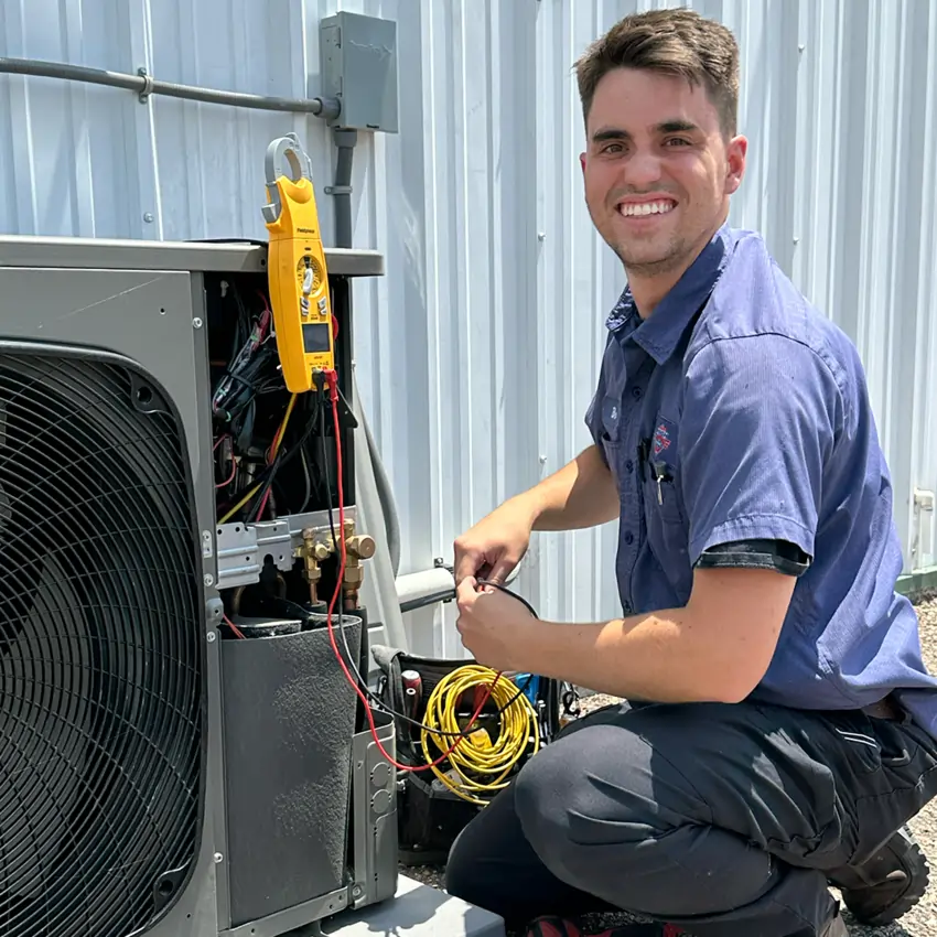 Aim High HVAC technician providing professional heating and cooling service